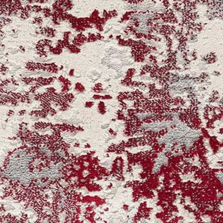 8' X 10' Red Abstract Dhurrie Area Rug