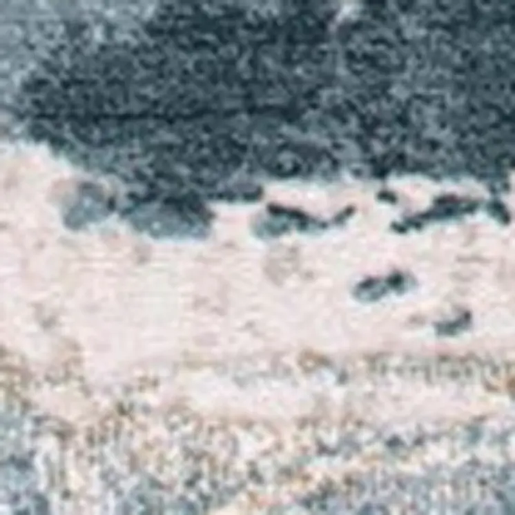 10' Blue And Ivory Abstract Dhurrie Runner Rug