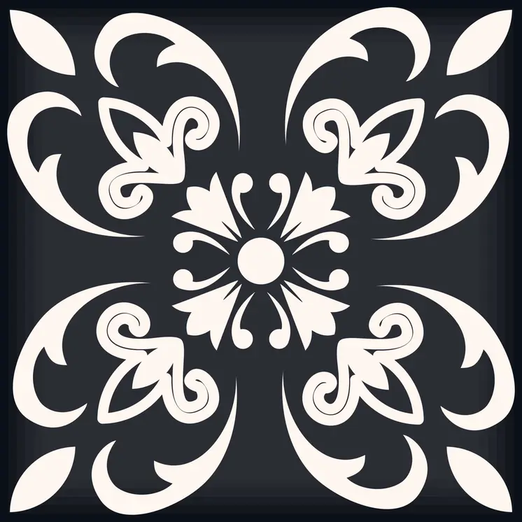 4" X 4" Black And White Quatro Peel And Stick Removable Tiles