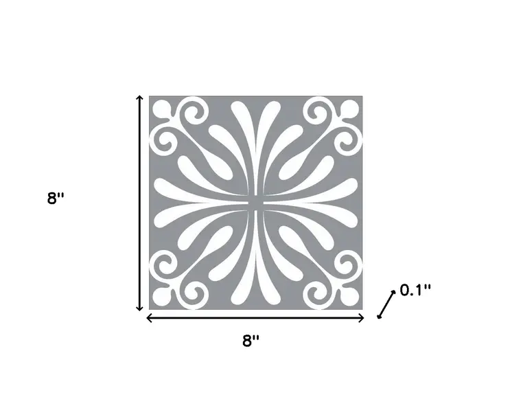 8" X 8" Gray And White Spire Peel And Stick Removable Tiles