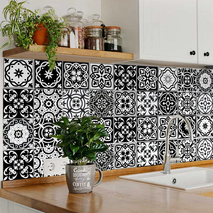 6" X 6" The Night Sky Mosaic Peel And Stick Removable Tiles