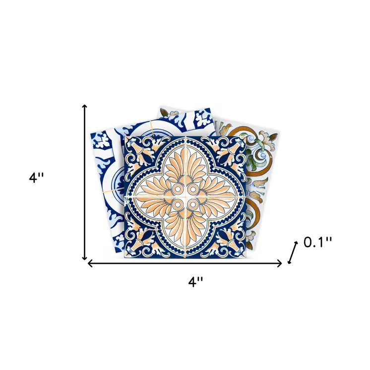 4" X 4" Dianna Mutli Mosaic Peel And Stick Tiles