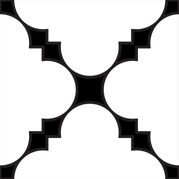 4" X 4" Black And White Tri Peel And Stick Tiles
