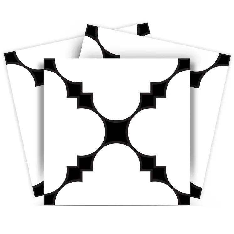 8" X 8" Black And White Tri Peel And Stick Tiles