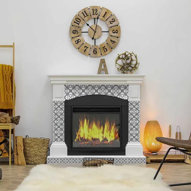 7" X 7" Light Gray And White Coli Peel And Stick Tiles