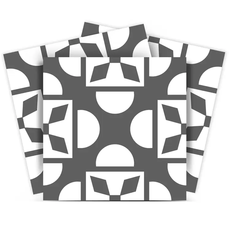 7" X 7" Dark Gray And White Coli Peel And Stick Tiles