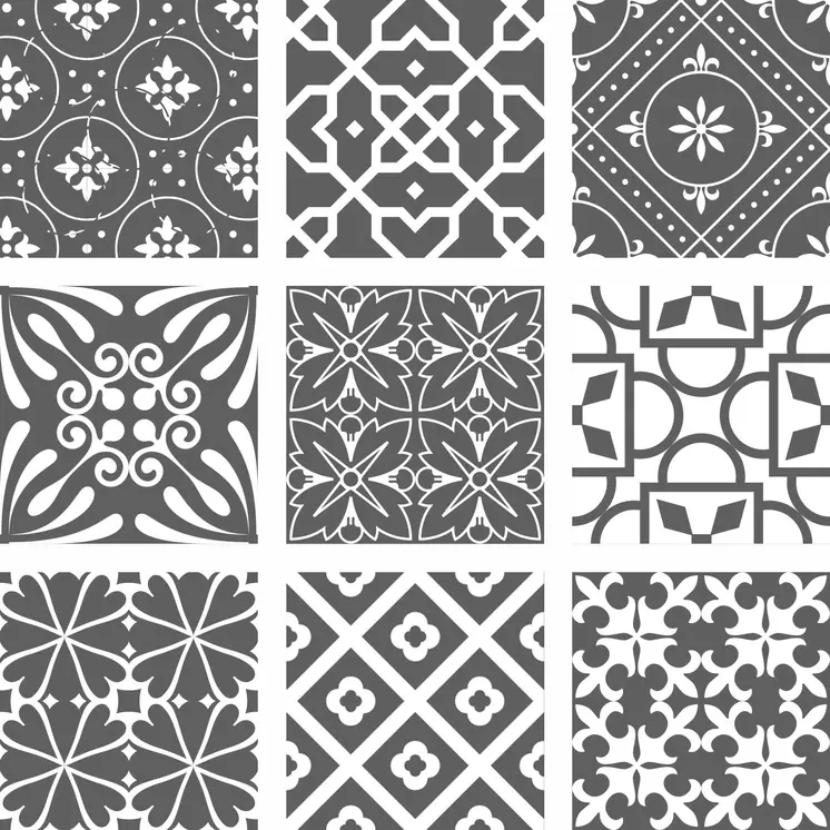 8" X 8" Gray And White Mosaic Peel And Stick Removable Tiles