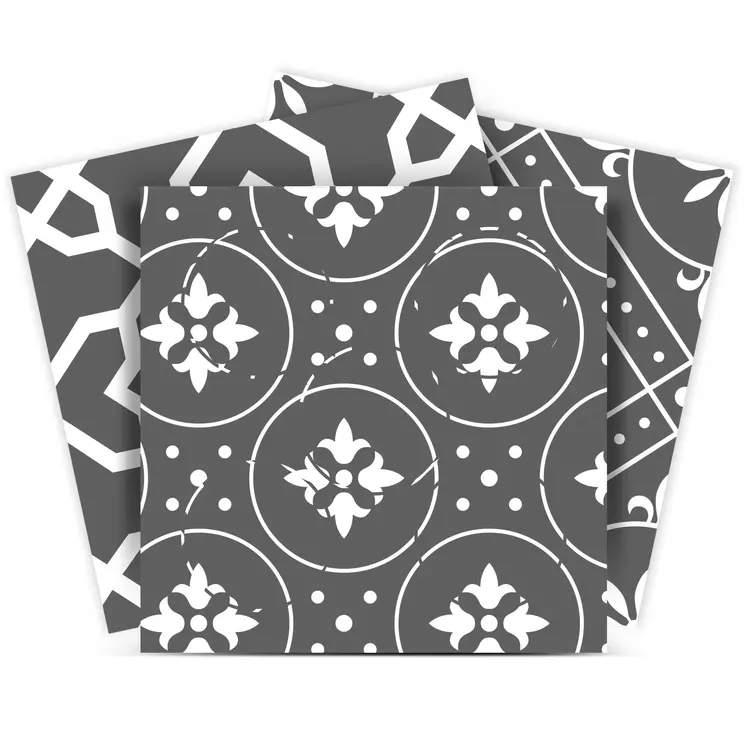 8" X 8" Gray And White Mosaic Peel And Stick Removable Tiles