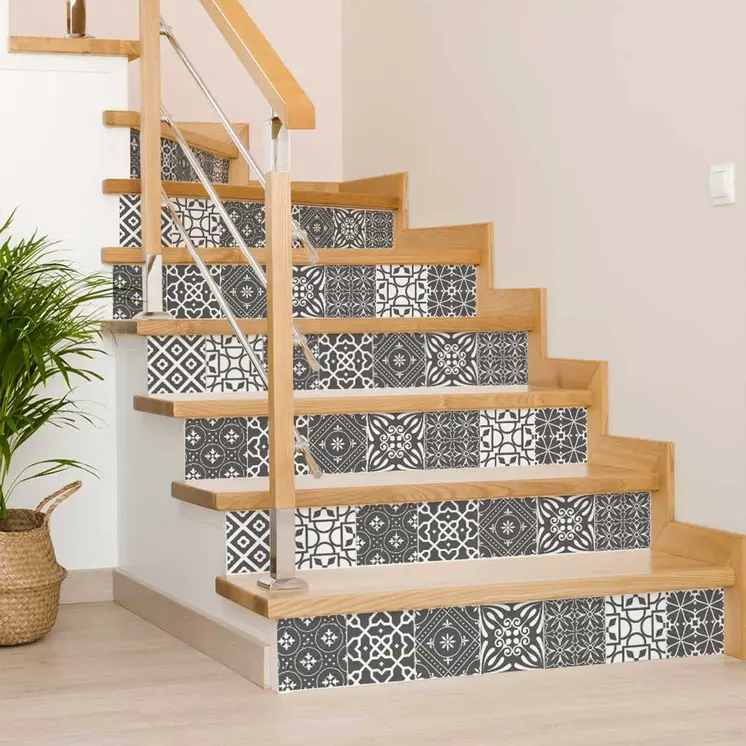 8" X 8" Gray And White Mosaic Peel And Stick Removable Tiles