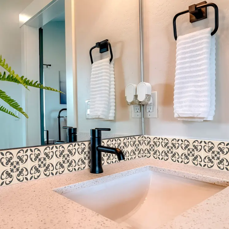 7" X 7" Charcoal Orchid Peel And Stick Removable Tiles