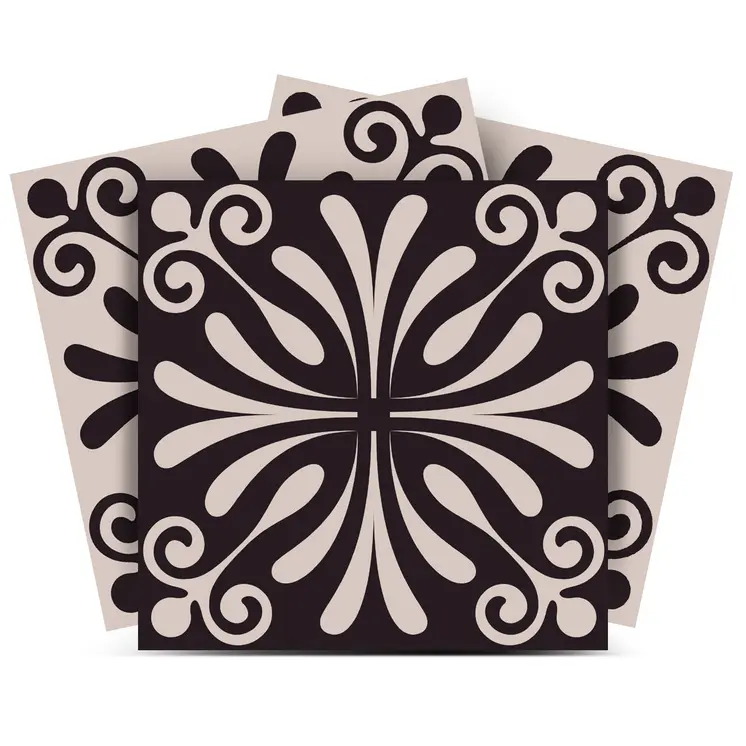 5" X 5" Cinnamon Swirl Peel And Stick Removable Tiles