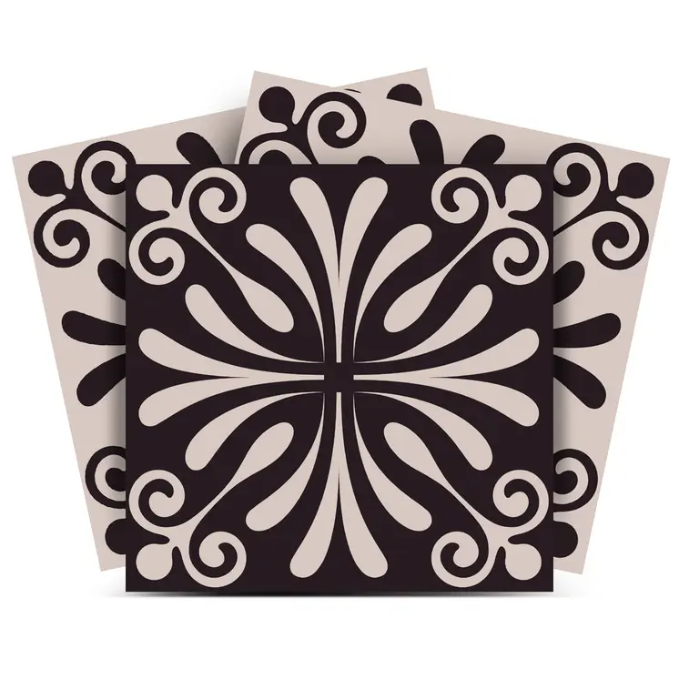 7" X 7" Cinnamon Swirl Peel And Stick Removable Tiles