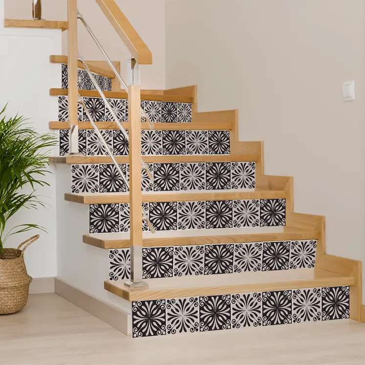 8" X 8" Cinnamon Swirl Peel And Stick Removable Tiles