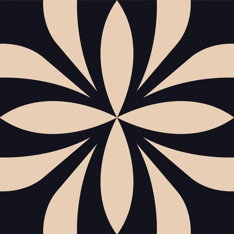 8" X 8" Intertwined Black And Cream Peel And Stick Removable Tiles