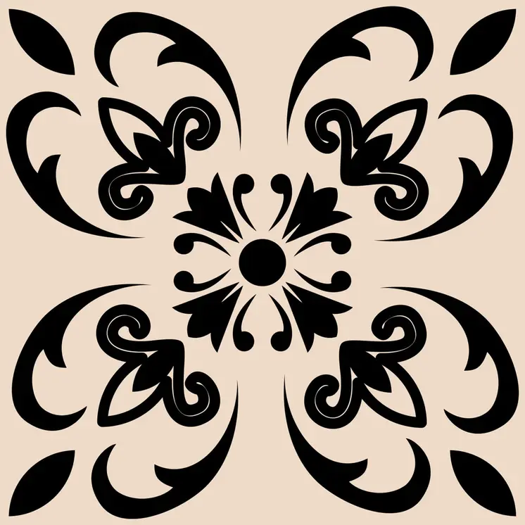 5" X 5" Cream And Black Mosaic Peel And Stick Removable Tiles
