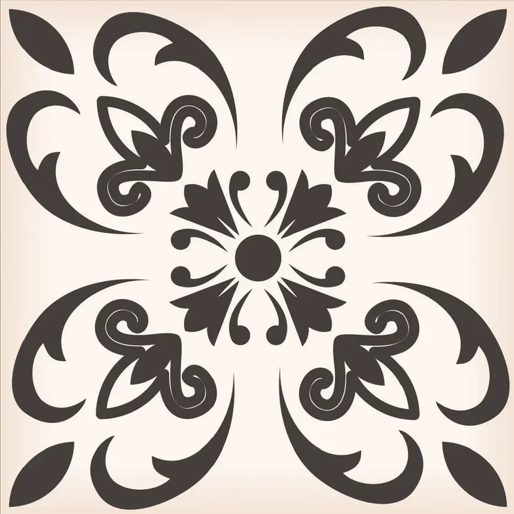6" X 6" Charcoal And White Mosaic Peel And Stick Removable Tiles