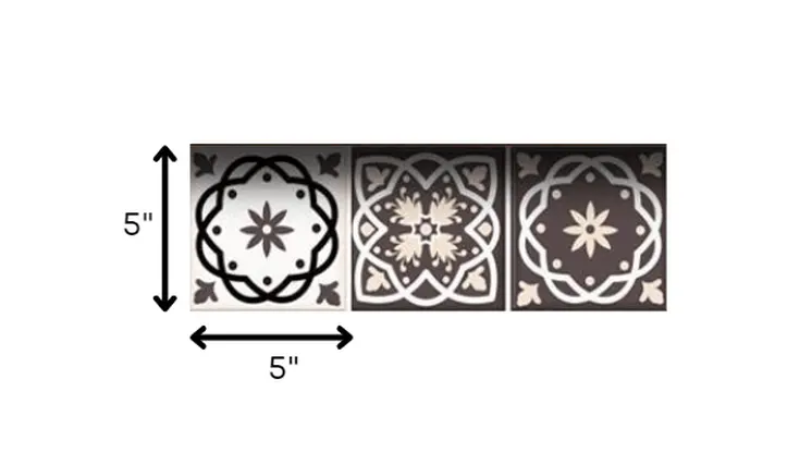 5" X 5" Light Brown And White Mosaic Peel And Stick Removable Tiles