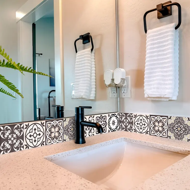 5" X 5" Light Brown And White Mosaic Peel And Stick Removable Tiles