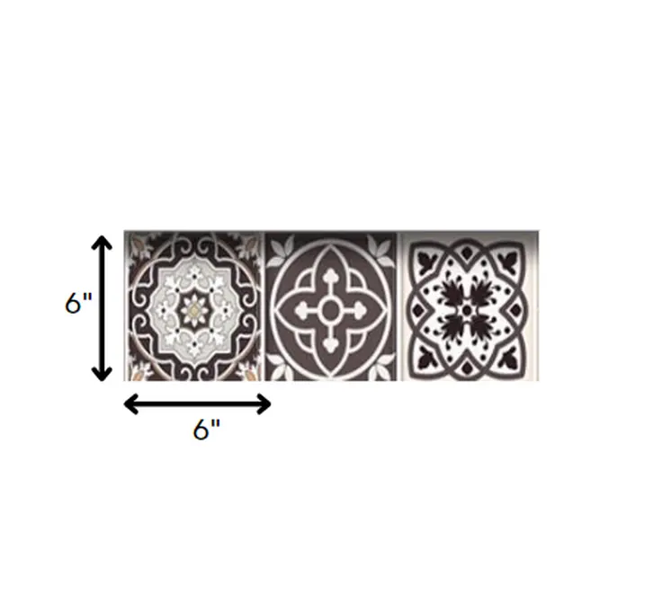 6" X 6" Light Brown And White Mosaic Peel And Stick Removable Tiles