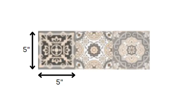5" X 5" Espresso Brown Mosaic Peel And Stick Removable Tiles