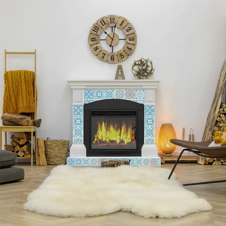 5" X 5" Sky Blue Mosaic Peel And Stick Removable Tiles