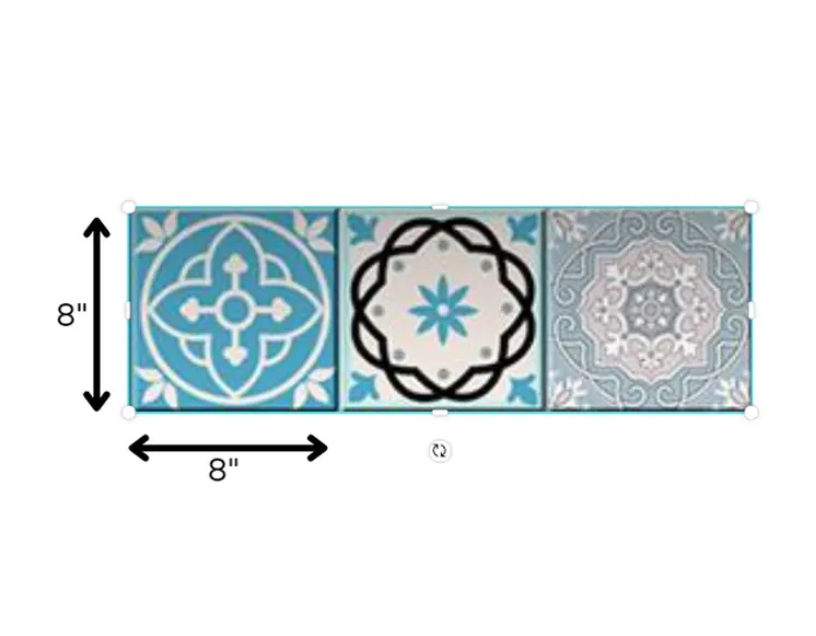 8" X 8" Sky Blue Mosaic Peel And Stick Removable Tiles