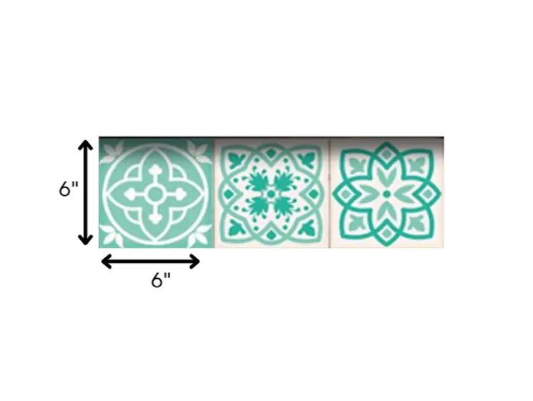6" X 6" Aquamarine Mosaic Peel And Stick Removable Tiles