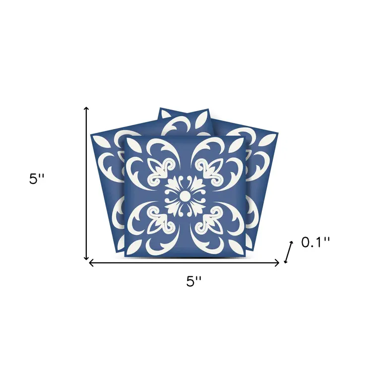 5" X 5" Wedgwood Blue And White  Peel And Stick Removable Tiles