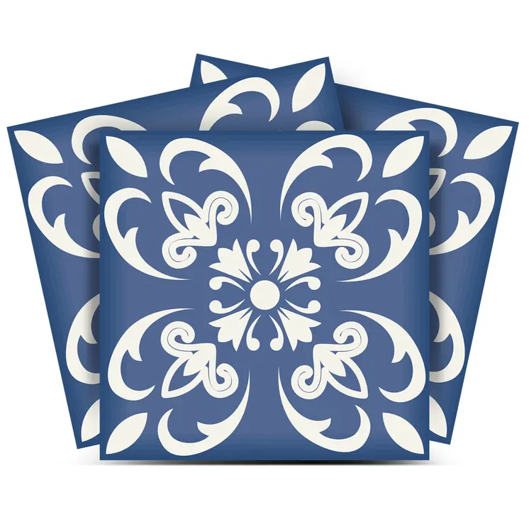 6" X 6" Wedgwood Blue And White  Peel And Stick Removable Tiles
