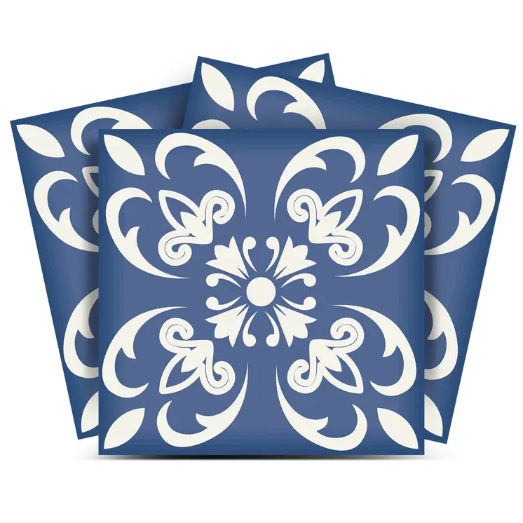 6" X 6" Wedgwood Blue And White  Peel And Stick Removable Tiles