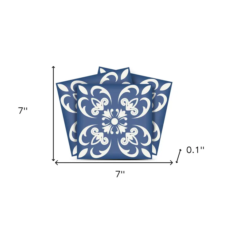 7" X 7" Wedgwood Blue And White  Peel And Stick Removable Tiles