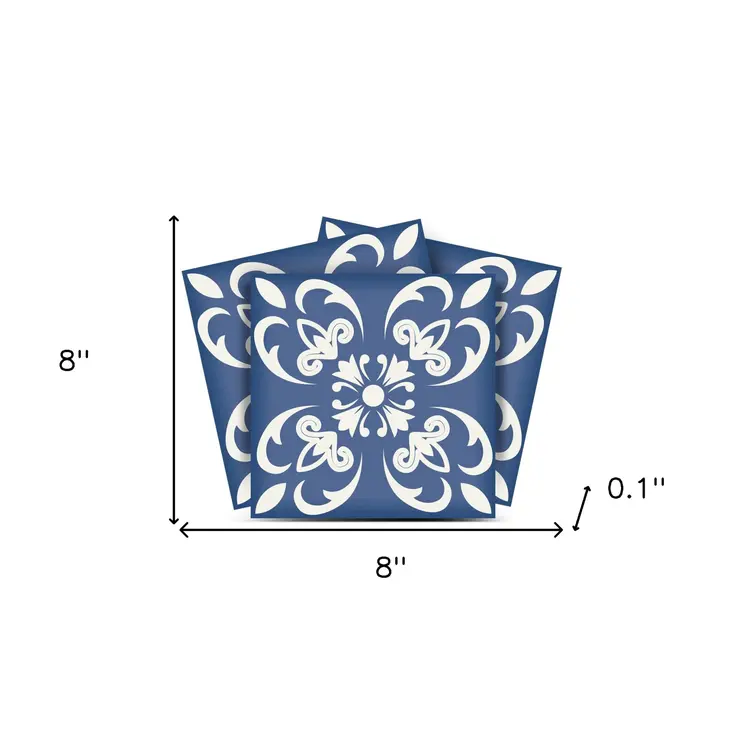 8" X 8" Wedgwood Blue And White  Peel And Stick Removable Tiles