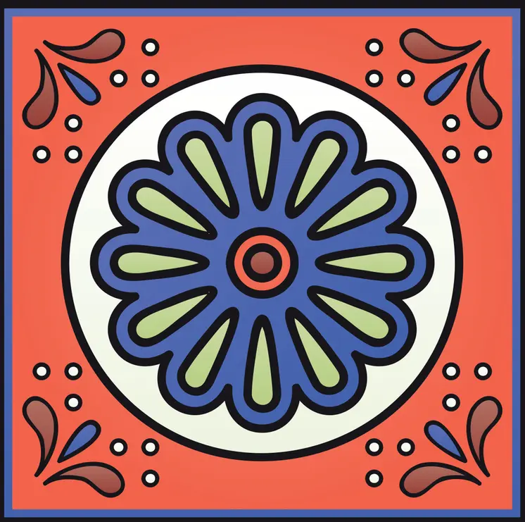 7" X 7" Mediterra Terra Cotta Mosaic Peel And Stick Removable Tiles