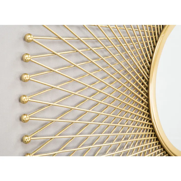 35" Gold Round Iron Framed Accent Mirror