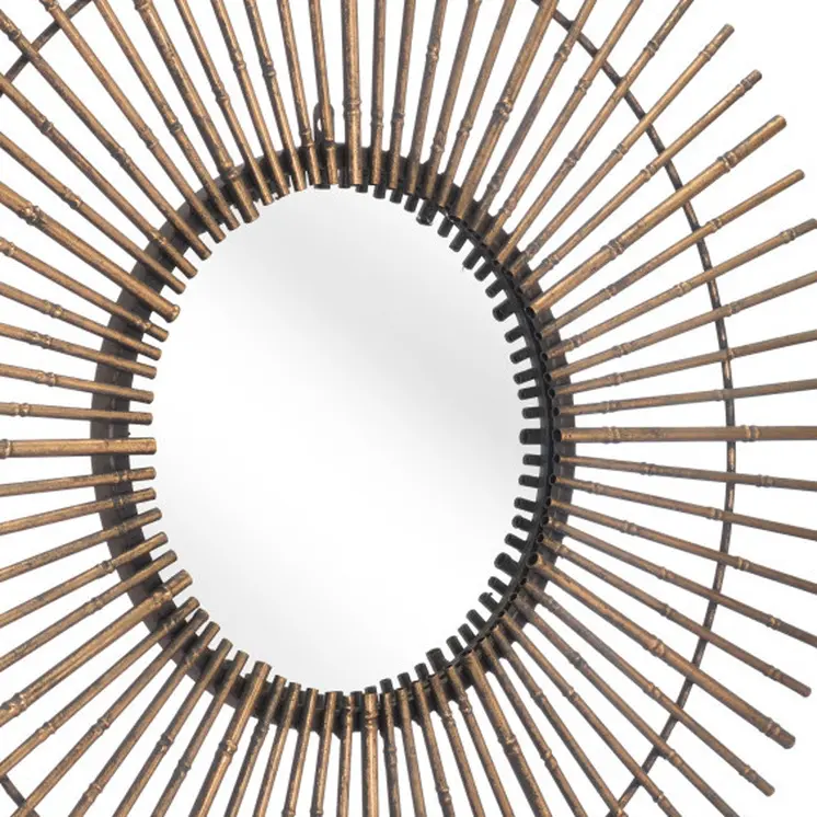 Gold Tribal Round Mirror
