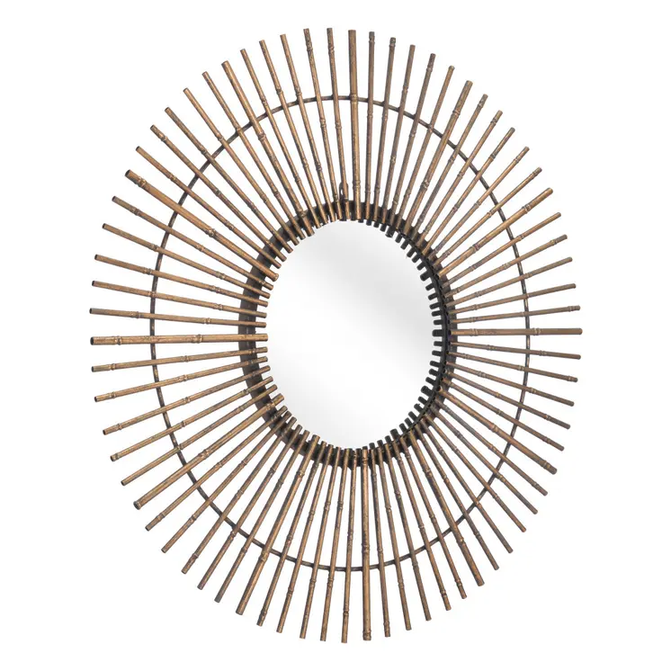 Gold Tribal Round Mirror