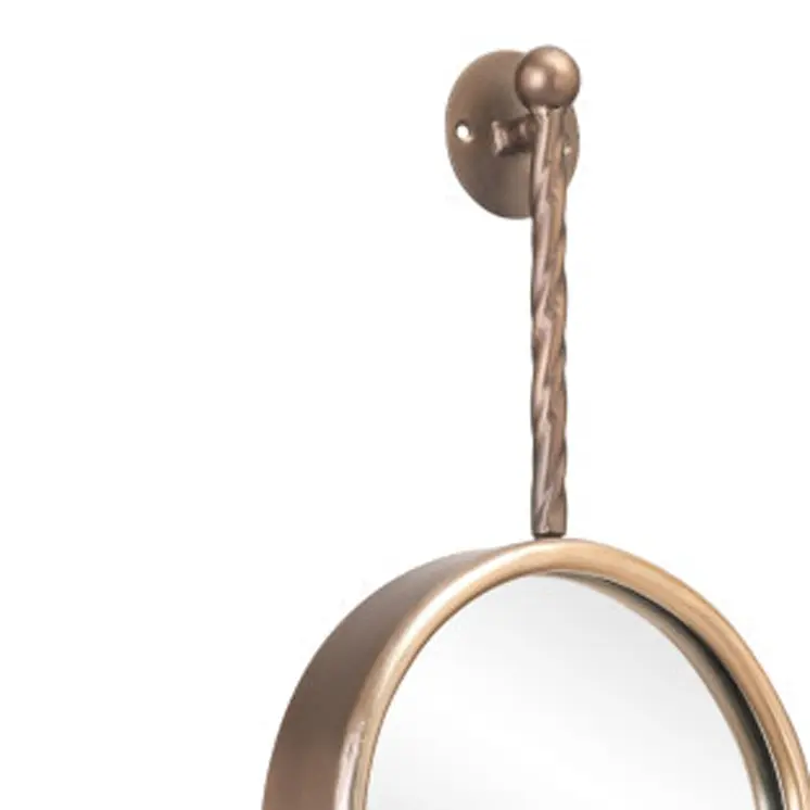 35" Gold Round Steel Framed Accent Mirror