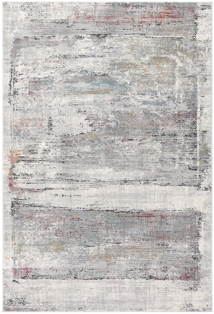 4' X 6' Gray Abstract Irregular Blocks Area Rug