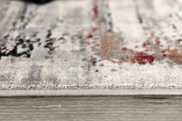5' X 8' Gray Abstract Irregular Blocks Area Rug