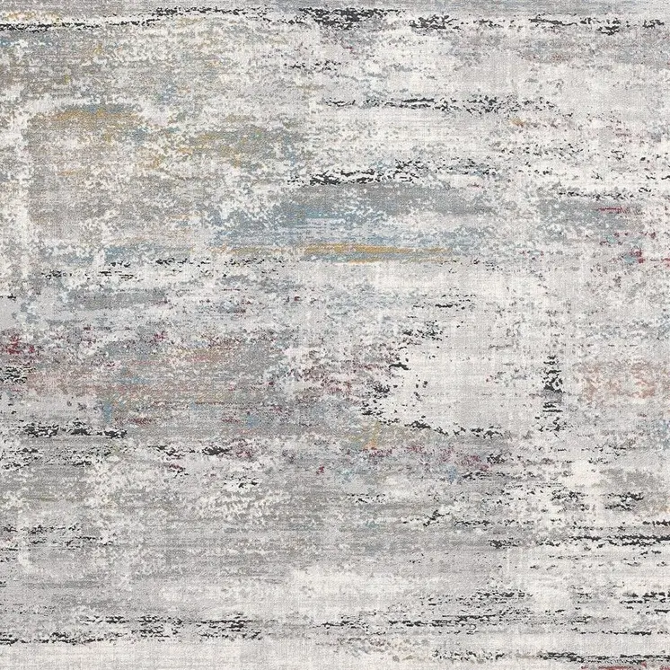 5' X 8' Gray Abstract Irregular Blocks Area Rug