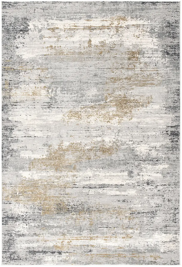 7' X 10' Gray Mod Distressed Strokes Area Rug