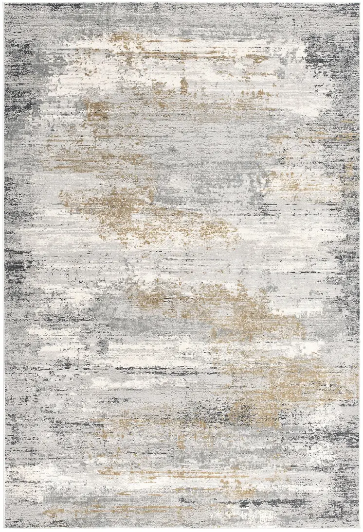 7' X 10' Gray Mod Distressed Strokes Area Rug