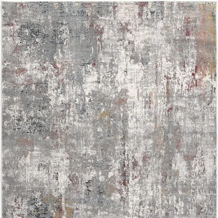 8' X 11' Gray And Ivory Abstract Area Rug