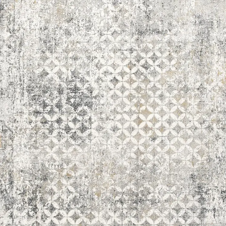 4' X 6' Gray And Ivory Distressed Area Rug
