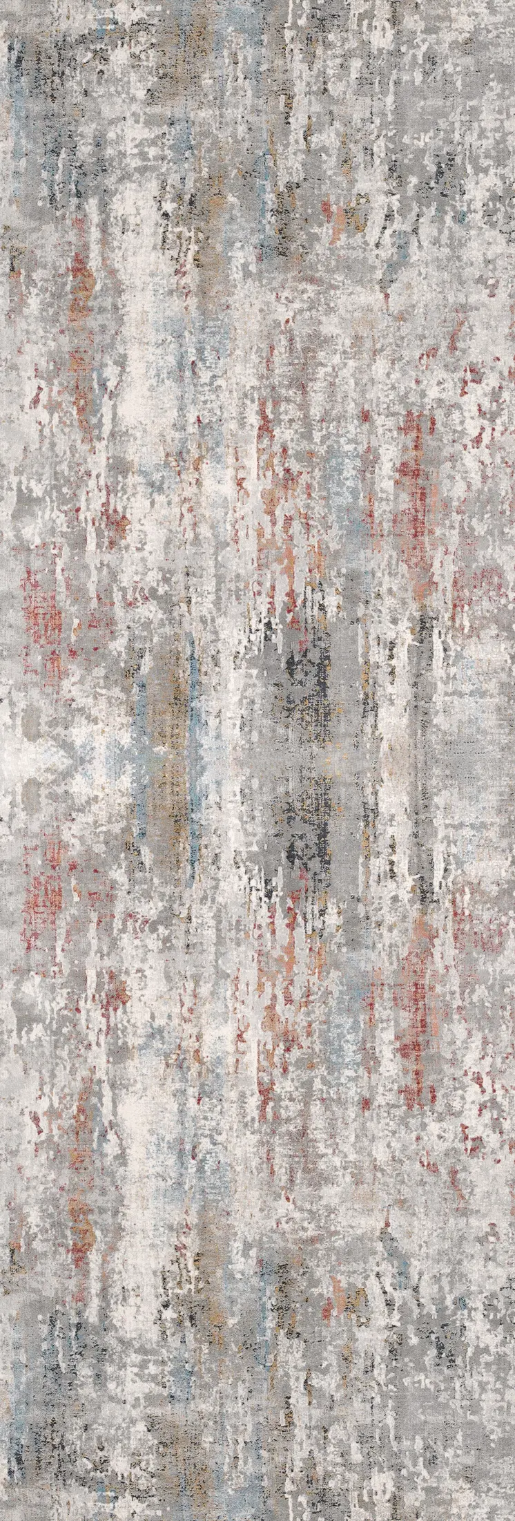 2' X 15' Gray Abstract Pattern Runner Rug
