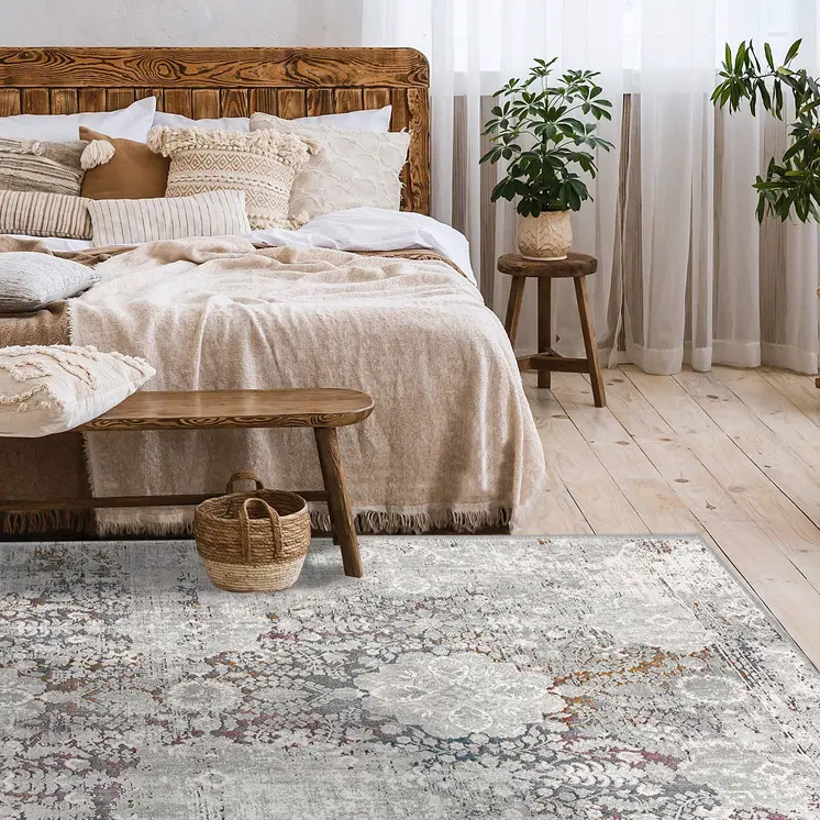 4' X 6' Gray Abstract Patterns Area Rug