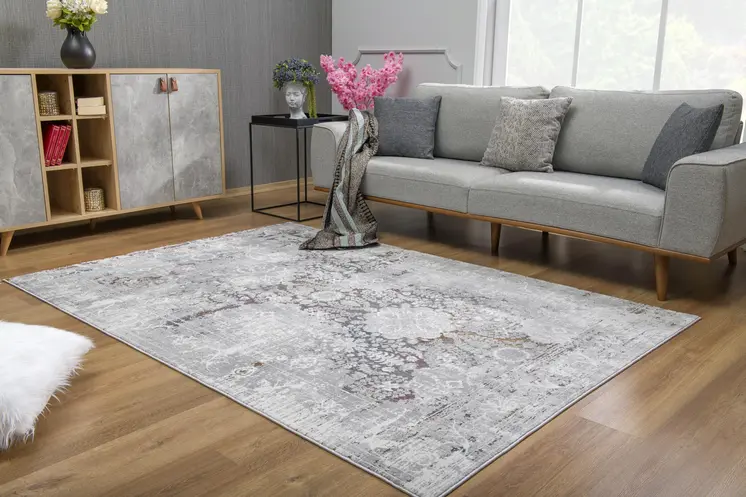 4' X 6' Gray Abstract Patterns Area Rug