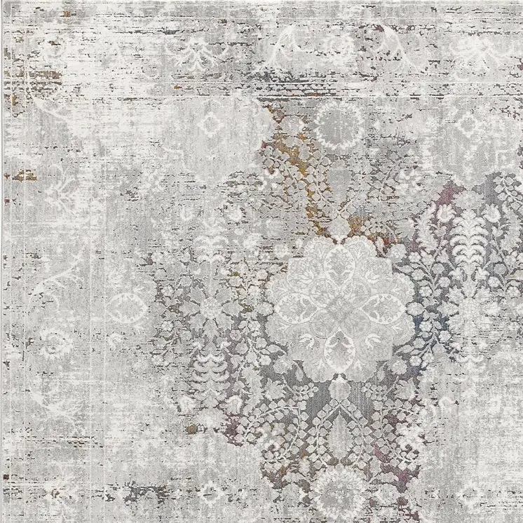 4' X 6' Gray Abstract Patterns Area Rug