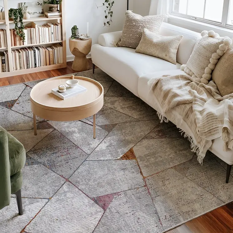 8' X 11' Grey Geometric Area Rug
