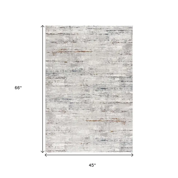4' X 6' Grey Abstract Area Rug
